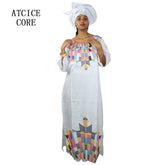 Elevate your style with our stunning African Dresses! Bazin Riche embroidery, this fashion design is a steal at $50.66.